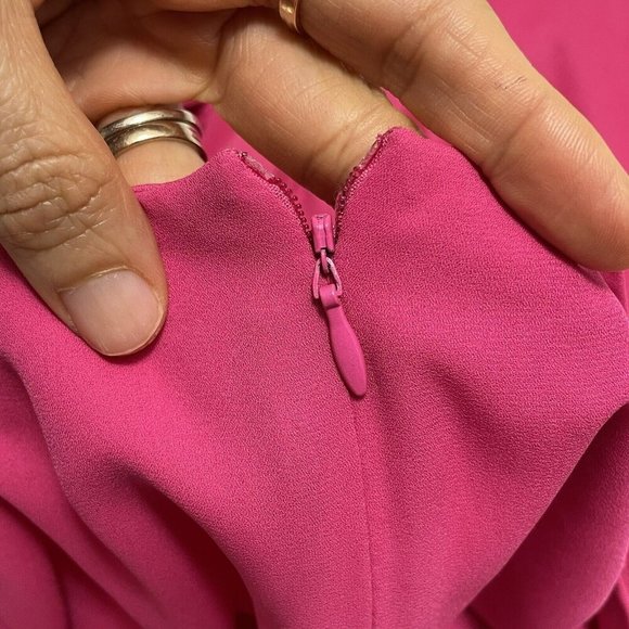 IN Studio Dress Straight Pencil Size 12 Pink Hippie Open Ruche Crochet Casual - Picture 10 of 12